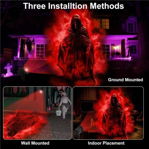 Halloween Projector Lights Outdoor Indoor Dynamic Ghost Skull Lights Decoration